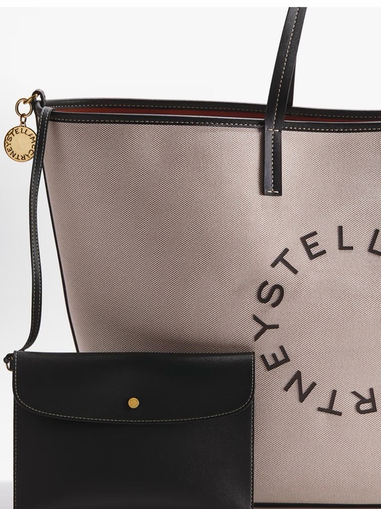 Stella McCartney Handbags - Stellah Two-Tone Canvas Tote with Black Pouch